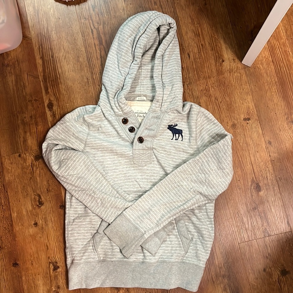 Mens grey and white hoodie